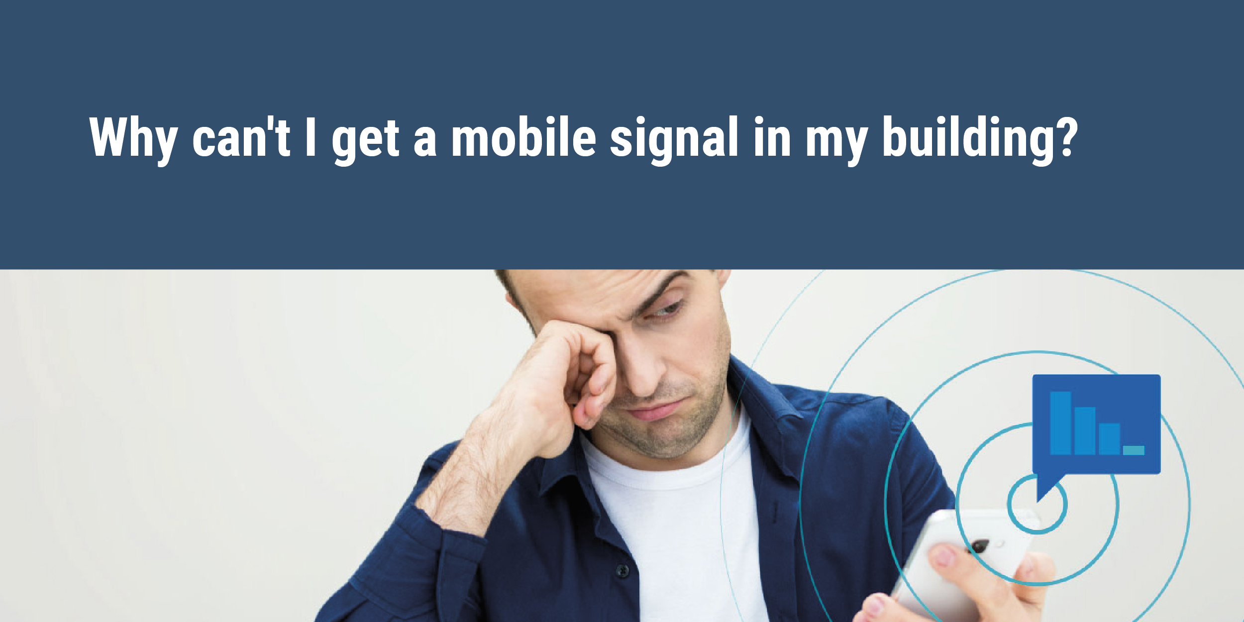 Man looking frustrated as has no mobile signal
